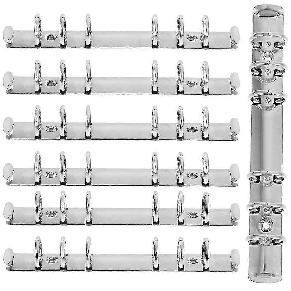 Notebook Binder Ring Clip 6 Ring Metal Binder Inserts for 7Pcs Binding