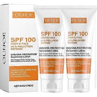 Sonnenschutzcreme für Gesicht und Körper LSF 100, UV-Schutz, Sonnencreme, ölregulierend, feuchtigkeitsspendend, aufhellend_duiBT