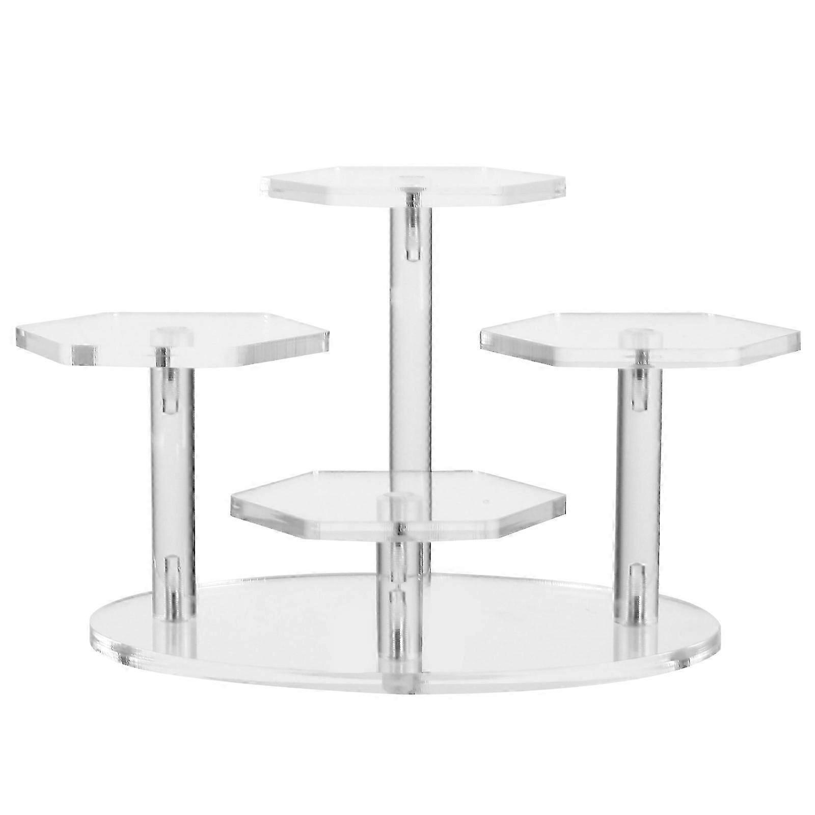Transparent Acrylic Riser Display Rack for Models with 3Pcs Figurine Stand