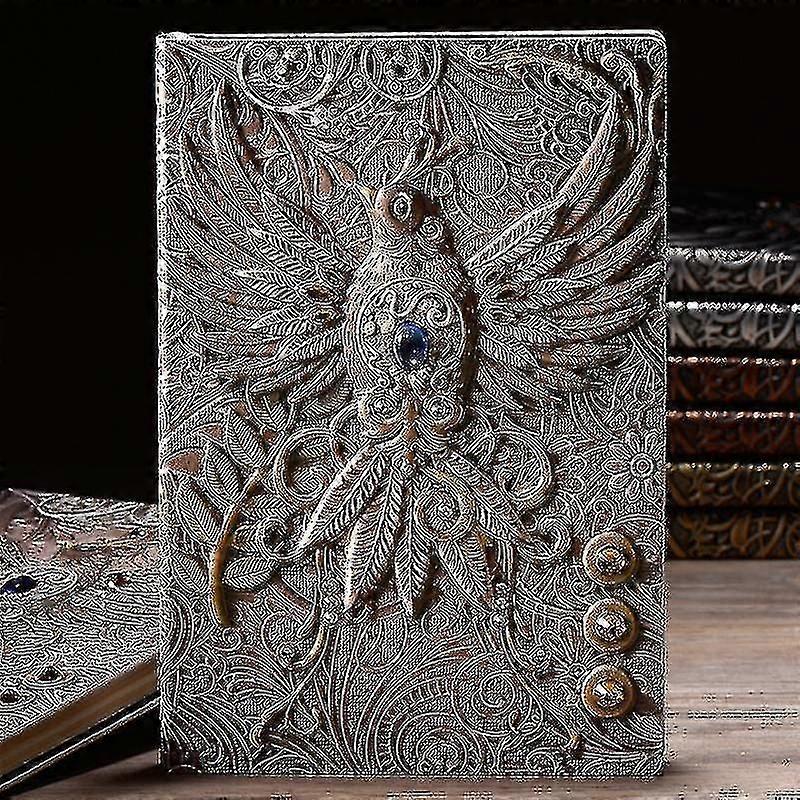 Retro 3d Phoenix Relief Pu Notepad Notebook Travel Diary