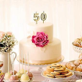 50. Geburtstag Kerzen Kuchen Ziffern Kerzen Alles Gute zum Geburtstag Kuchen Kerzen Topper Dekoration für Geburtstag Hochzeitstag Feier Zubehör (Gold)