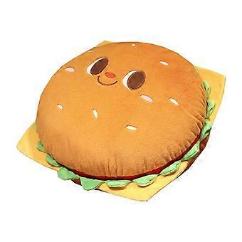 Soft Stuffed Plush Toy Cartoon Burger Doll  Creative Fast Food-Inspired Pillow Cushion with Cute Face Design, Decorative Plush for Sofa, Bed, or Offic