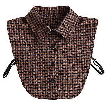 Fake Collar, Detachable Collars Houndstooth Print Half False Shirt Blouse Collar, Chic Checkered Faux Collar for Women, Perfect for Fall and Winter La