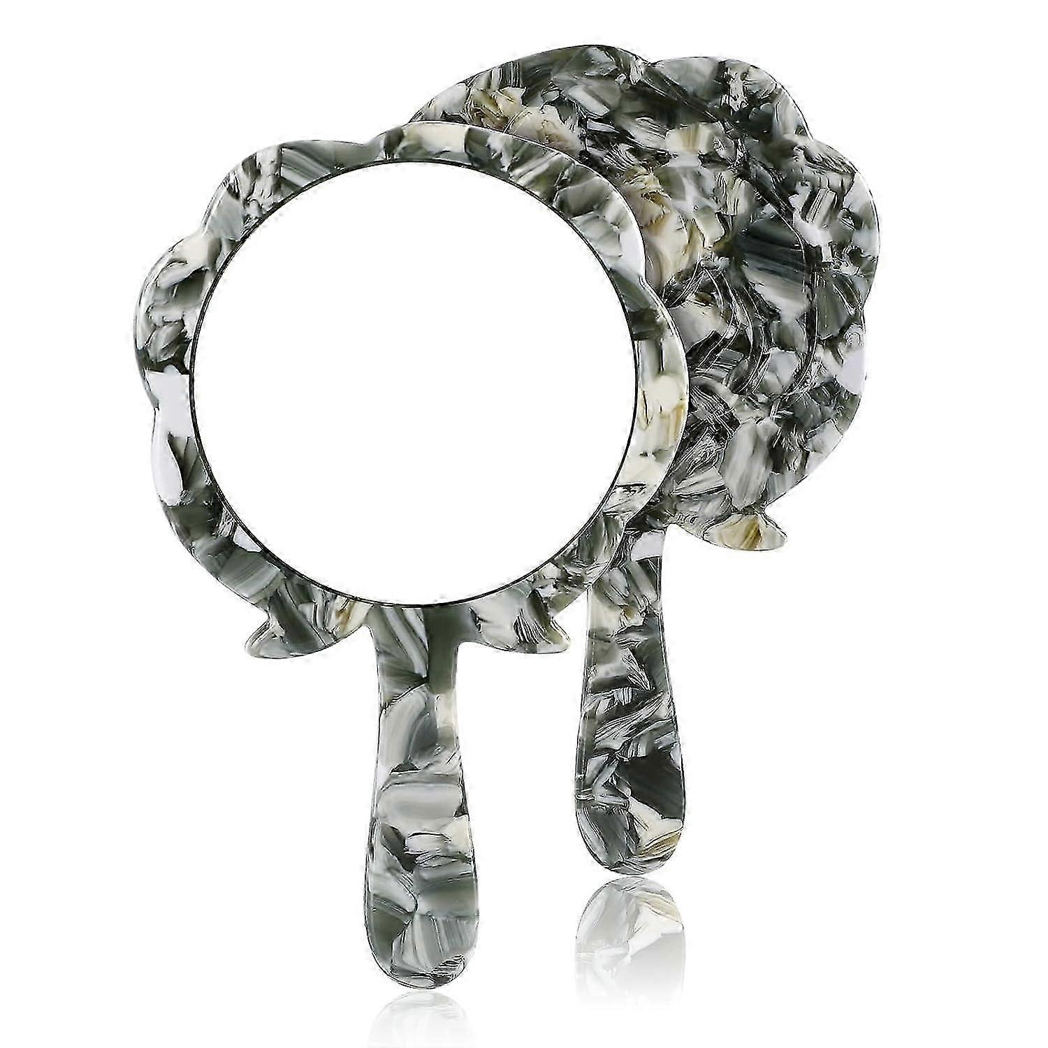 1Pcs Round Rose Flower Mini Handheld Mirror