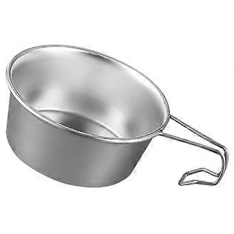Stainless Steel Camping Cup with Handle, Lightweight Durable Travel Mug Bowl for Outdoor Hiking