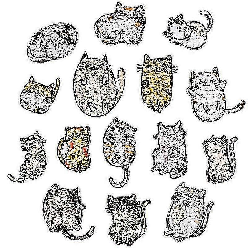 Cute Cat Pattern Embroidered Patches 26-27