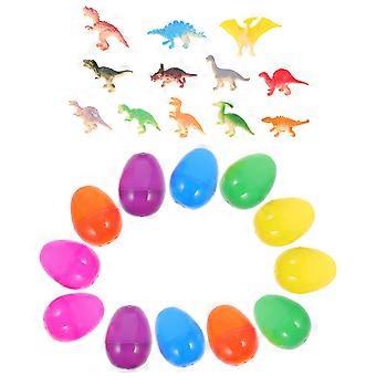 Dinosaurs Easter Eggs Toy for Decor 12Pcs Plastic Children Gift Set