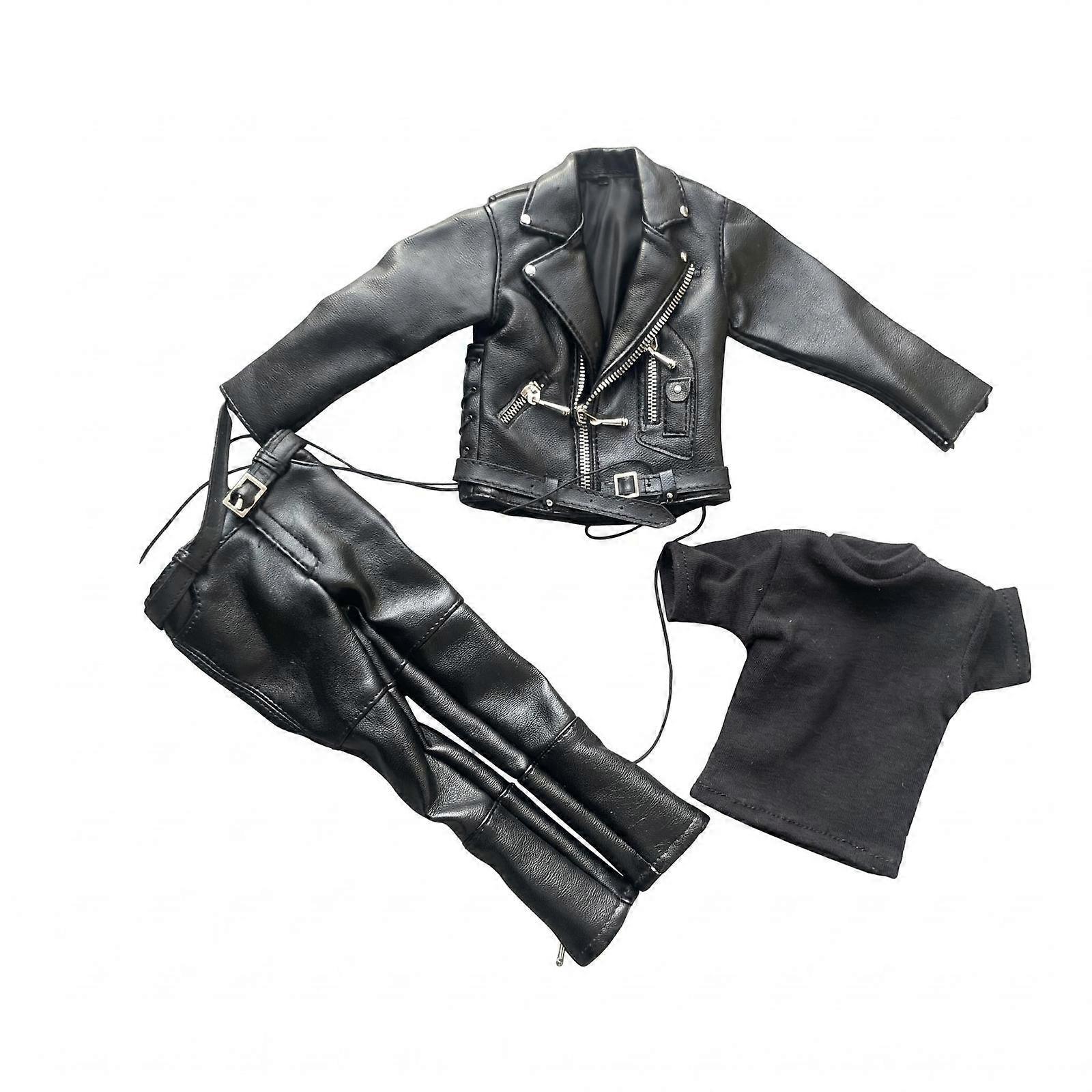 Miniature Apparel Biker Jacket Buckle Features for Model Scenes