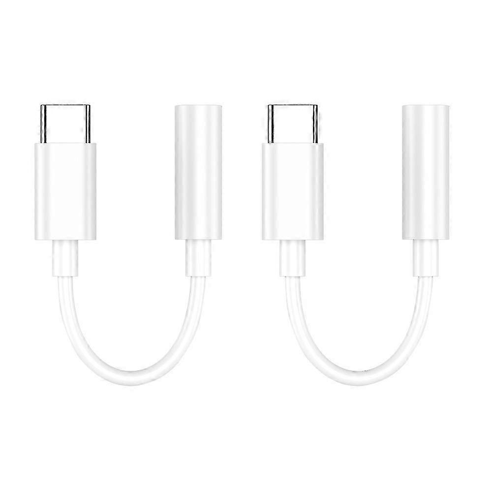 2x Adapter USB-C to 3.5 mm White