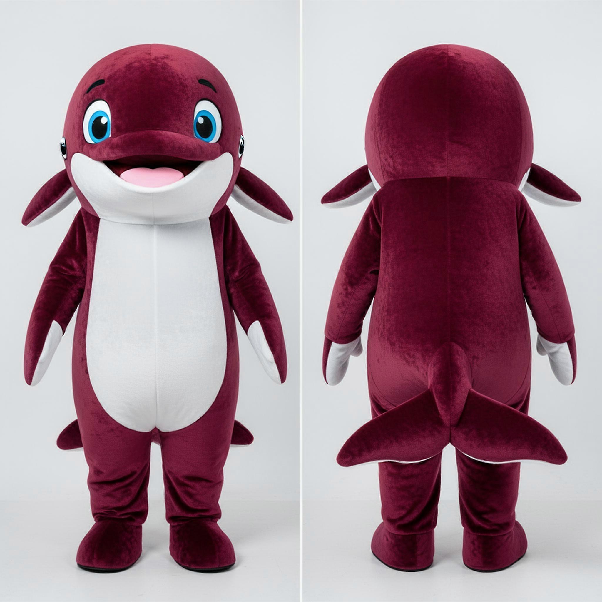 MASTICOT Maroon Velvety Humpback Whale Mascot