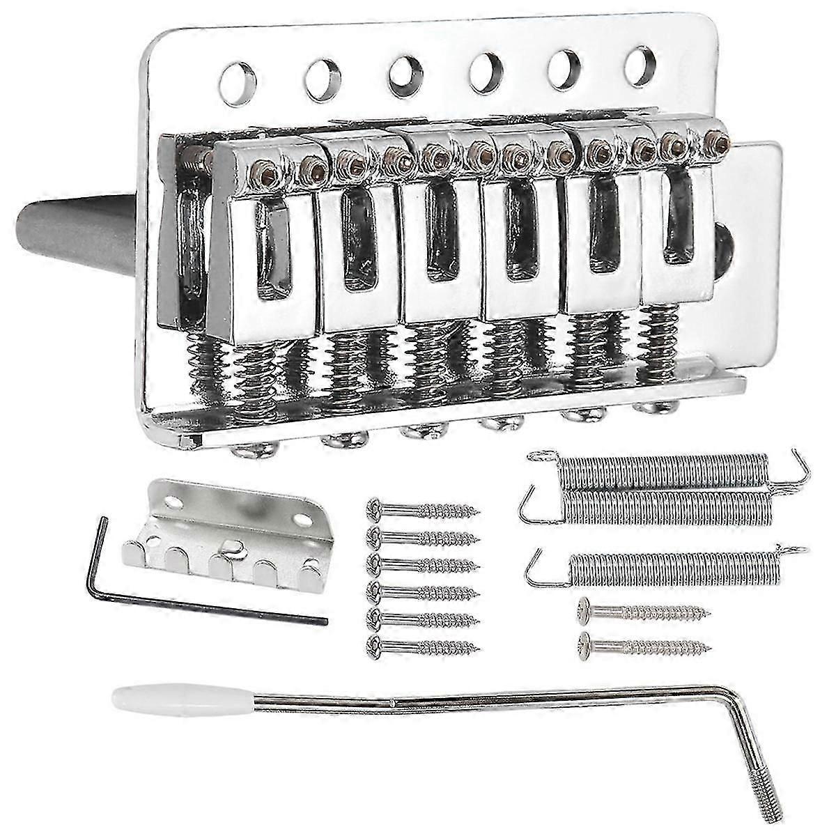 For Electric Guitar Single Swing Bridge Sq Tremolo Bridge System Pull Plate String Bridge Concave String Code Silver