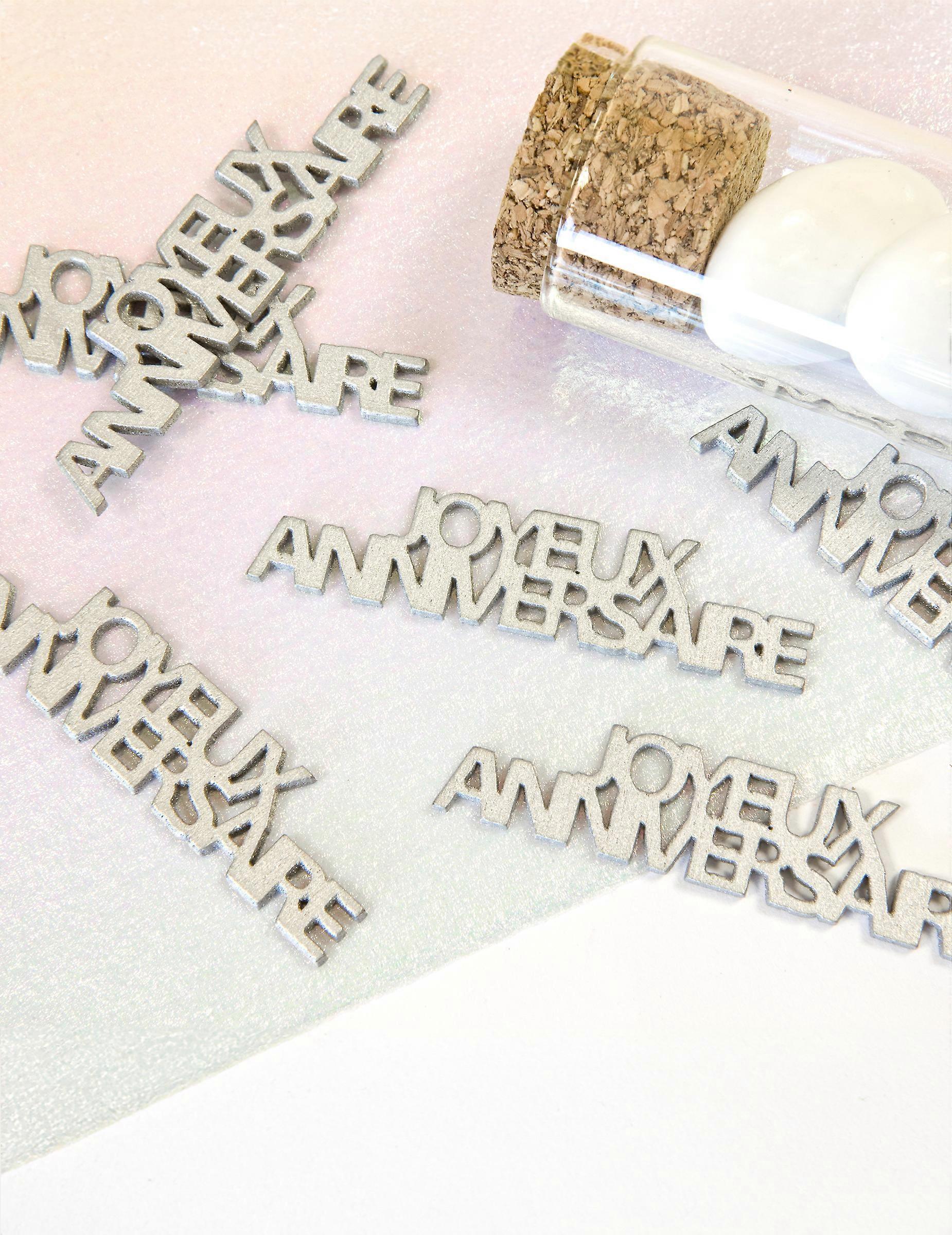 6 Silver Happy Birthday Table Confetti 15g