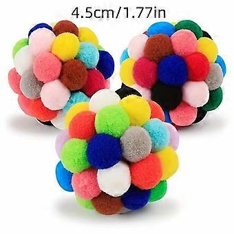 1/3 Stück Katzenspielzeug, Plüschball, elastischer Glöckchenball, bunter Wollball für Katzen.