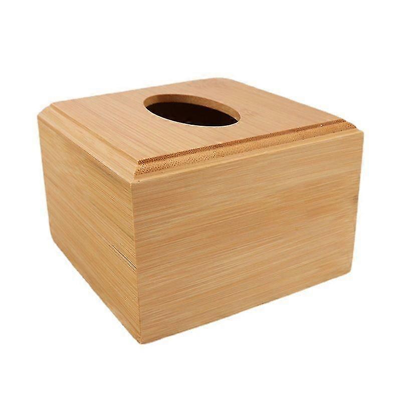 Tissue Box Eco-friendly Sturdy Construction Bamboo Rectangular Tissue Storage Holder compatible with Home JIKAIX
