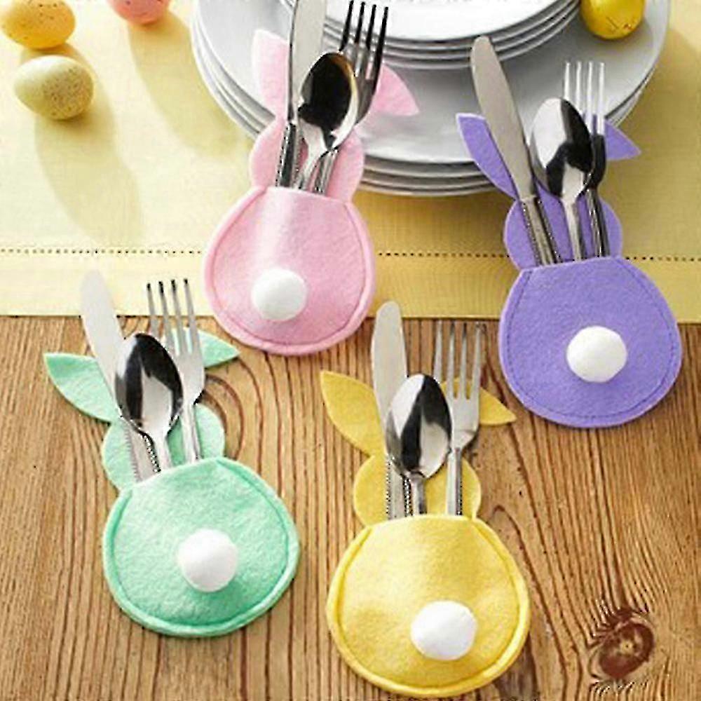 Felt Easter Bunny Cutlery Holder Bags