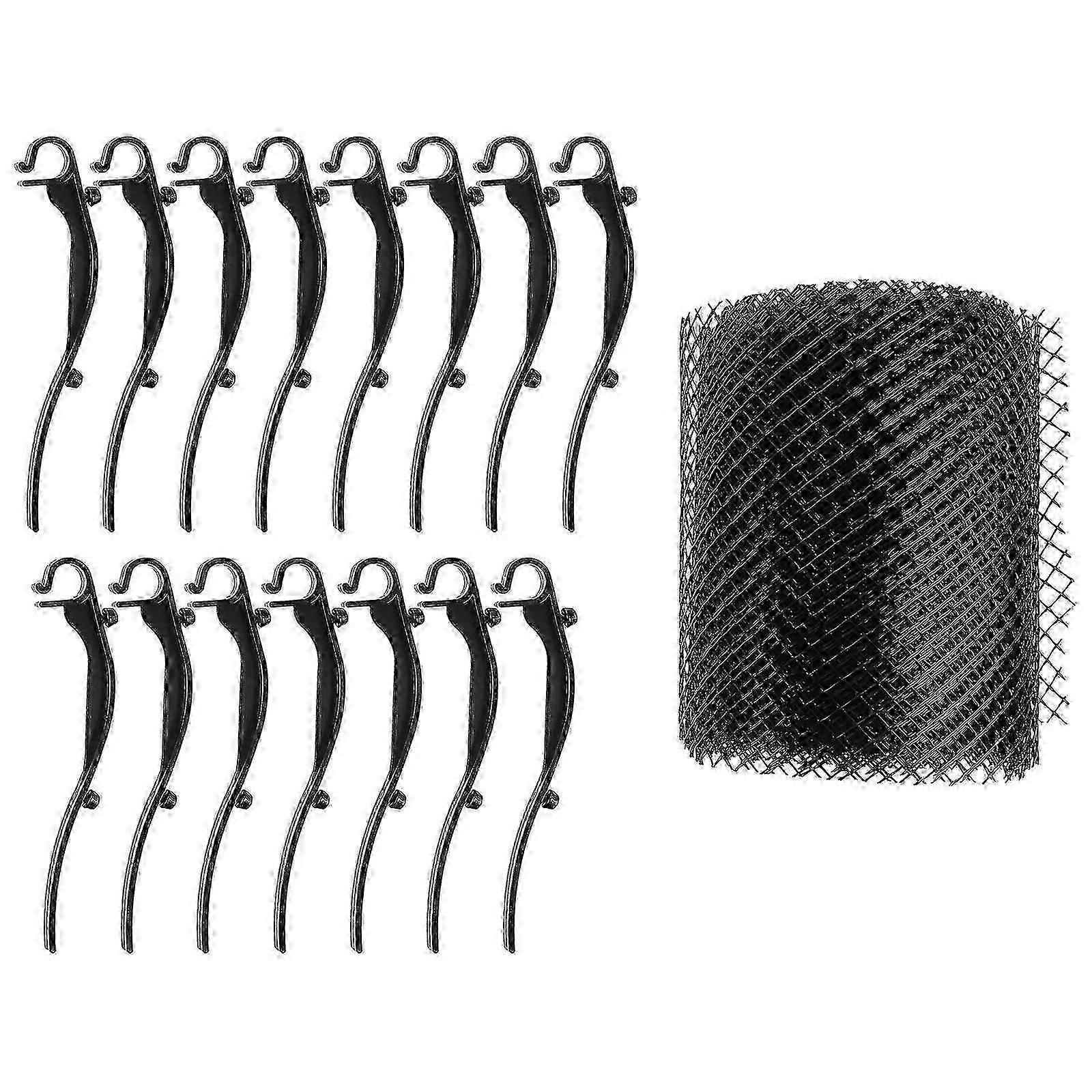 Tight-mesh wire netting. Plastic gutter guards. Wire mesh garden gutter covers.