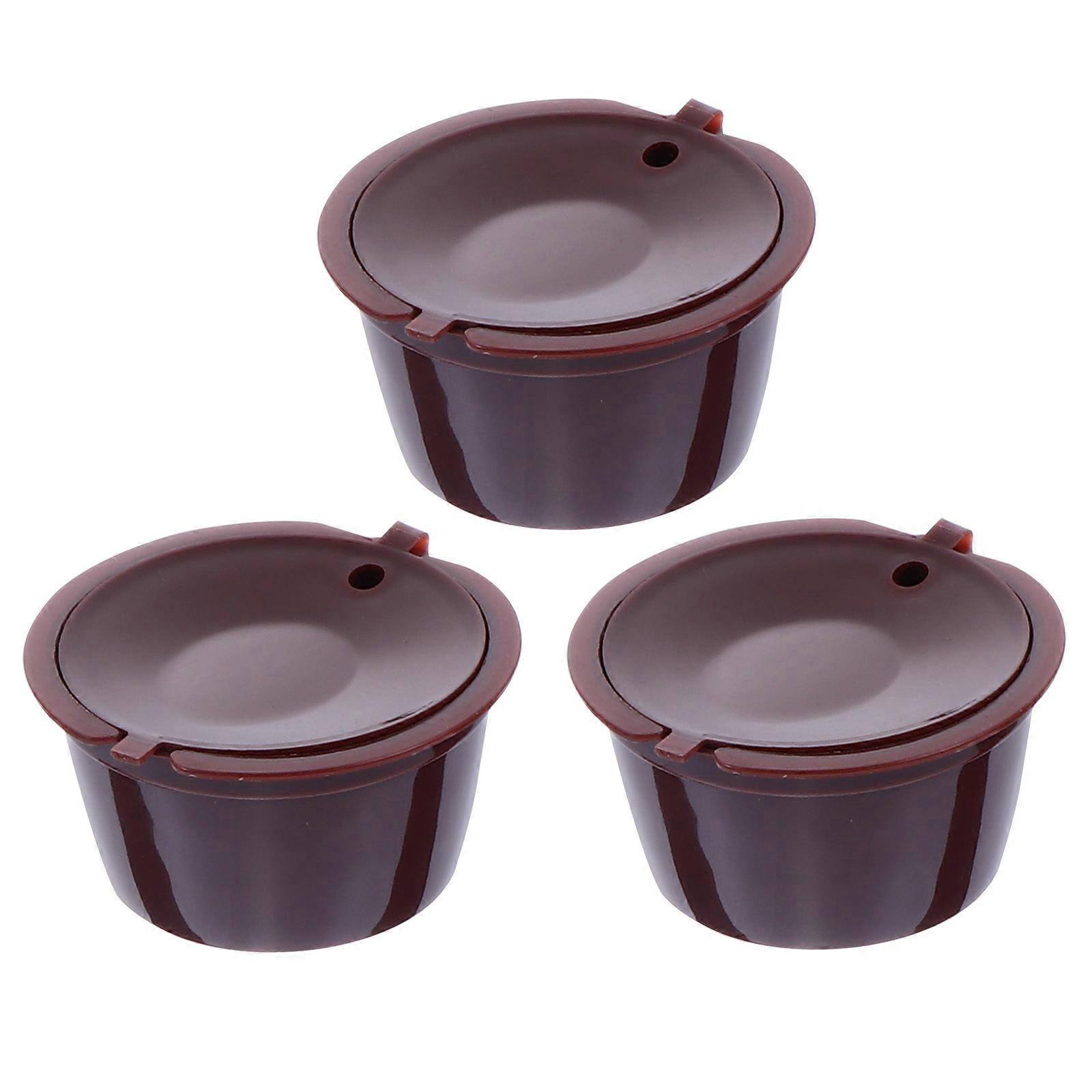 Coffee Capsule Strainer Filter Cups Brown Plastic for 3Pcs