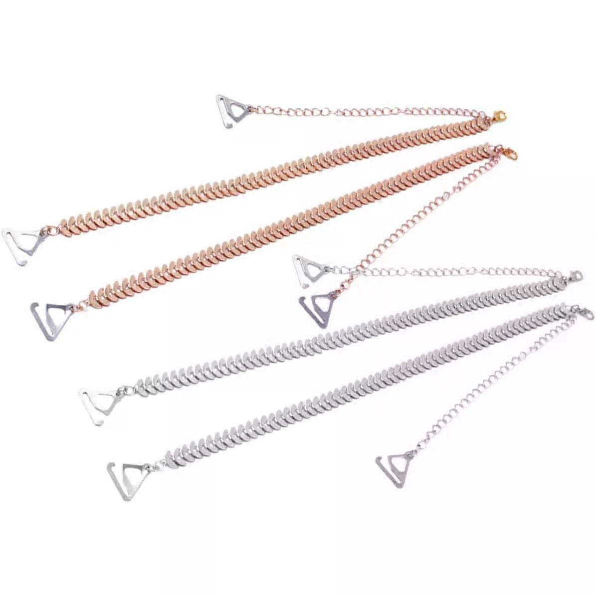 Metal Leaf Bra Strap Replacement, 2 Pairs Invisible Shoulder Straps