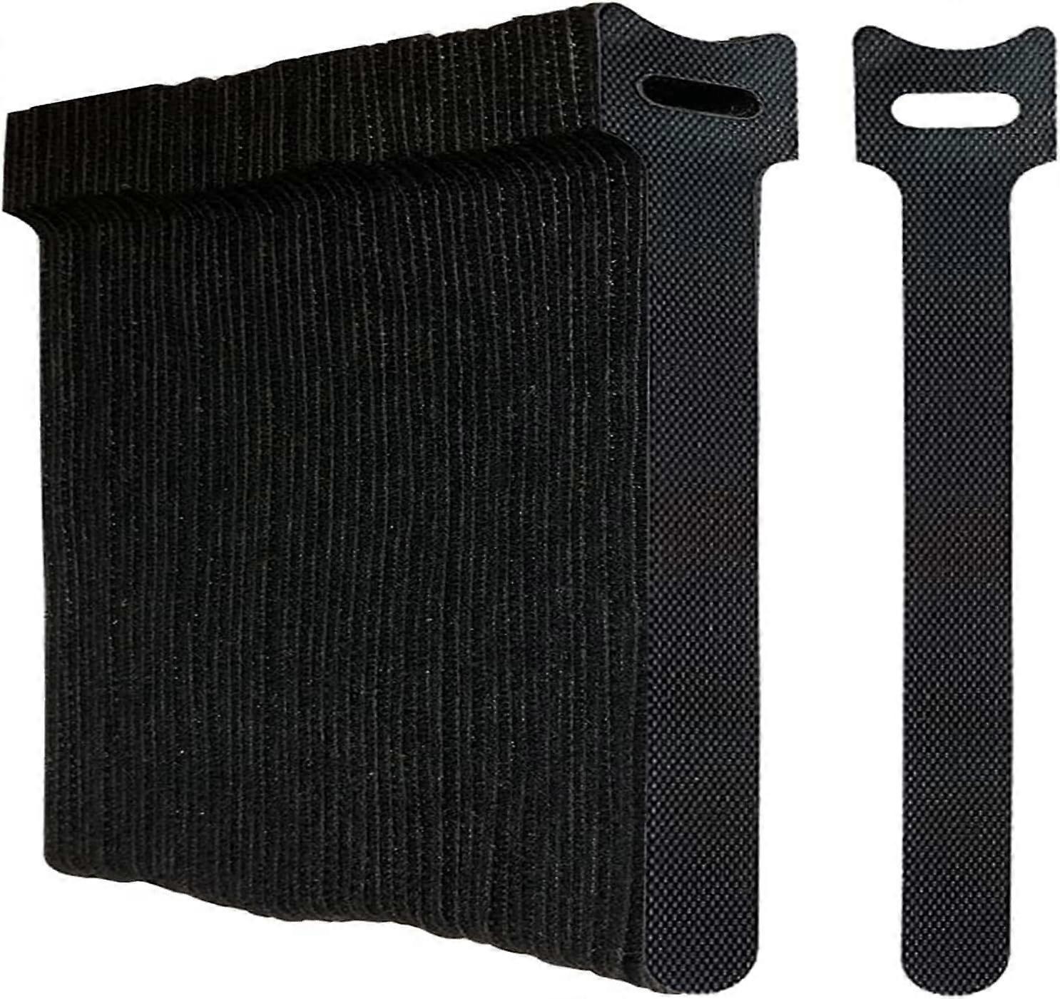 Reusable Cable Ties, 100-Pack Black Hook & Loop Straps, Adjustable Wire Management for Desk & PC