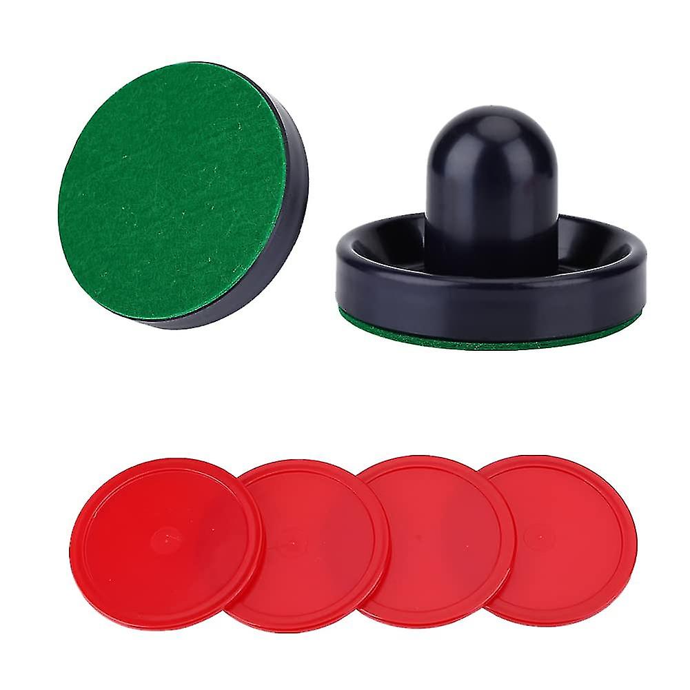 Pusher Pucks Replacement, Plastic Lightweight Goalies Ice Hockey Pushers Pucks Set Replacement For Tables Game, (2 Navy Pushers+ 2 Lints + 4 Red Pucks