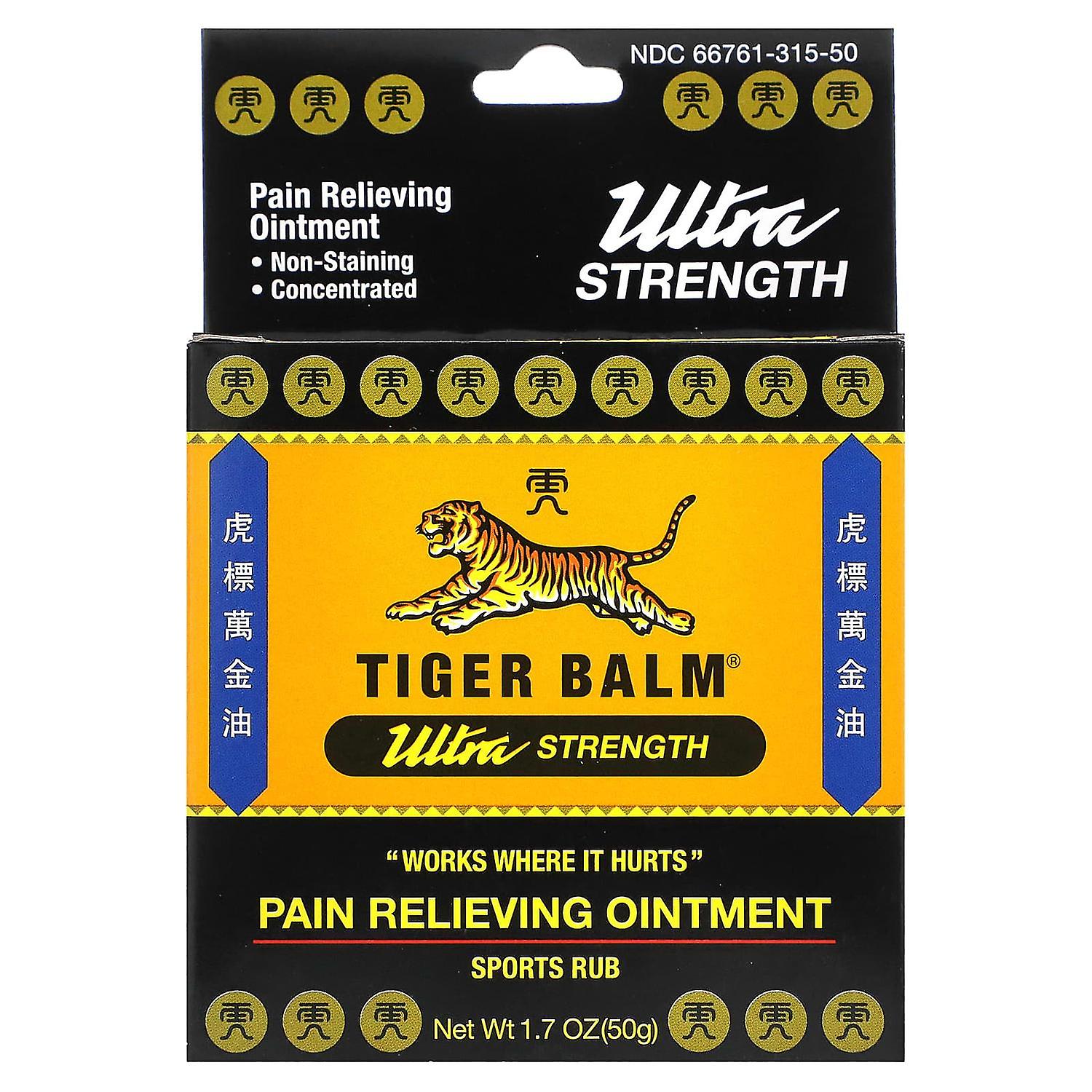 Tiger Balm, Pain Relieving Ointment, Ultra Strength, 1.7 oz (50 g)
