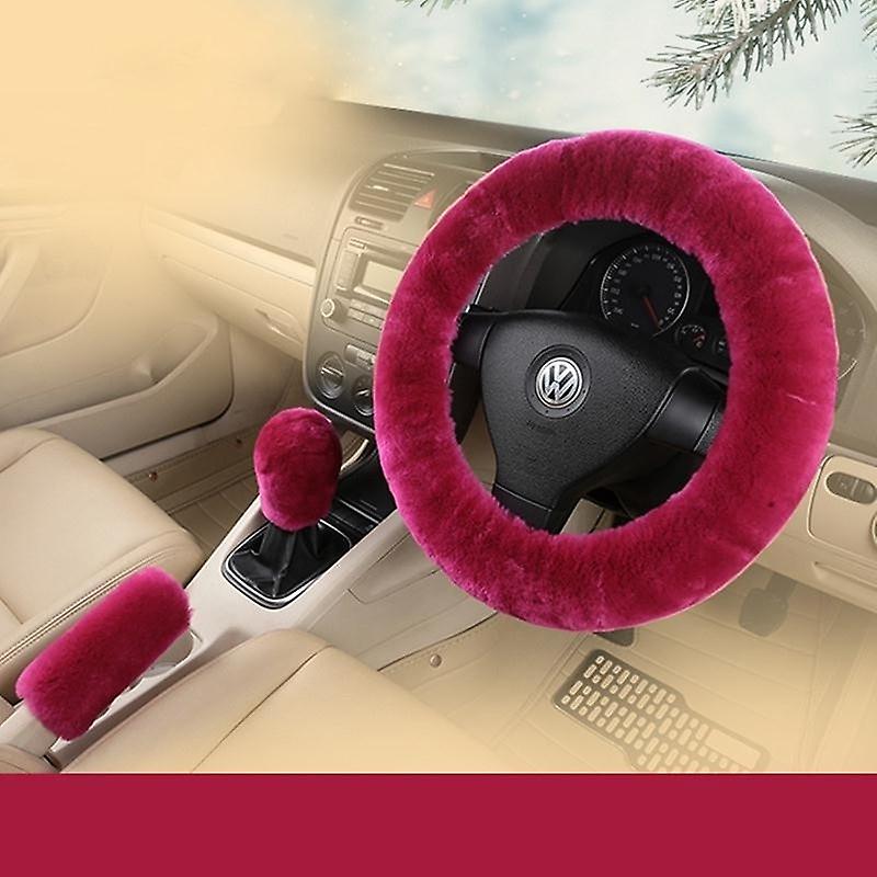 Non-slip Car Decoration Steering Wheel Handbrake Gear Shift Plush Cover