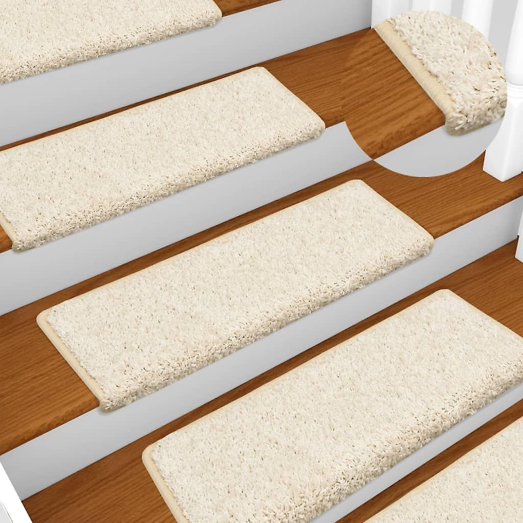 Step mats 15 pcs. 65x21x4 cm White Rectangular edge