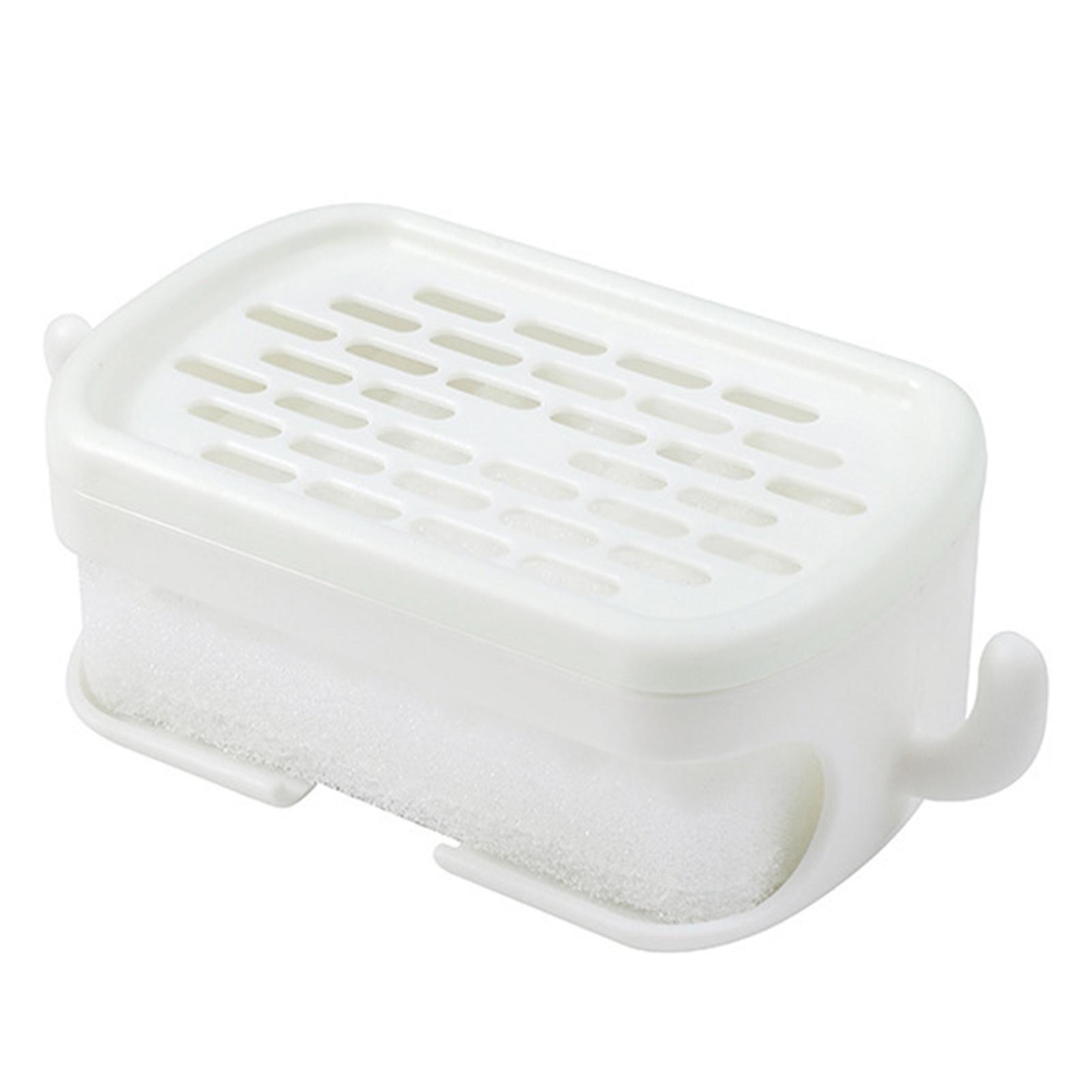 Wall Mounted Soaps Dish No Drilling Drain Soaps Holder Universal Soaps Rack with Hook