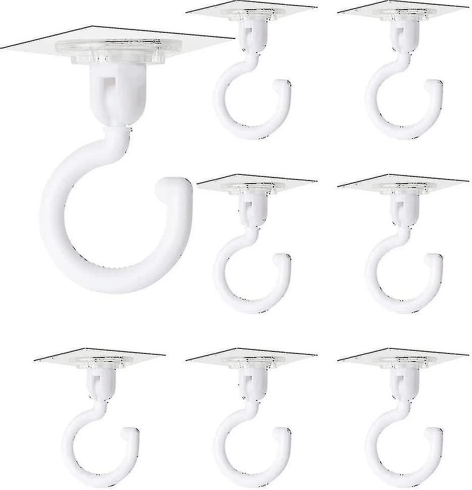 8 Pieces Transparent Self Adhesive Hooks 360 Degree Rotating Hook Strong Adhesive Hook Ceiling Wall