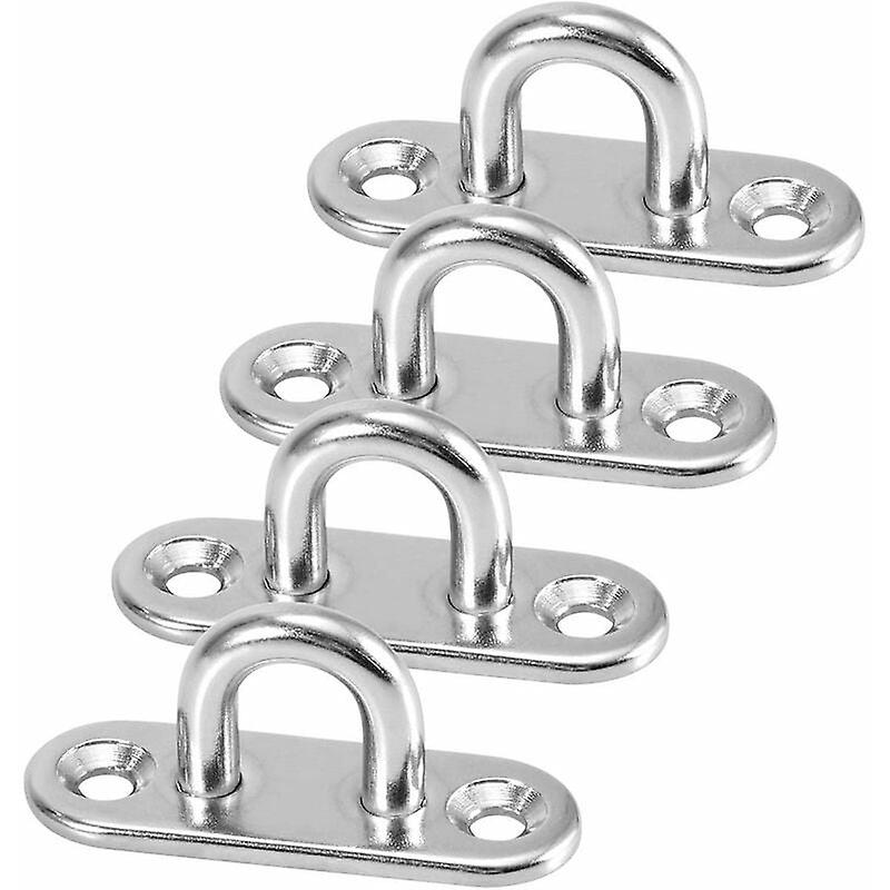 4pcs U-Shaped Stainless Steel Screw-On Wall Hooks