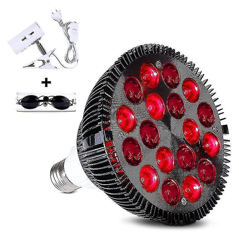 Infrarot-Heizlampe, 54 W 18-LED-Infrarot-Wärmetherapielampe, 660 nm rote Infrarotlampe und 850 nm in der Nähe 