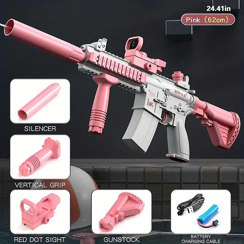 M416 Electric Water Gun - Powerful Water Soaker With External Water Bottle Connection - Up To 20 Ft Long Range Automatic Toy For Kids & Adults - Perfe