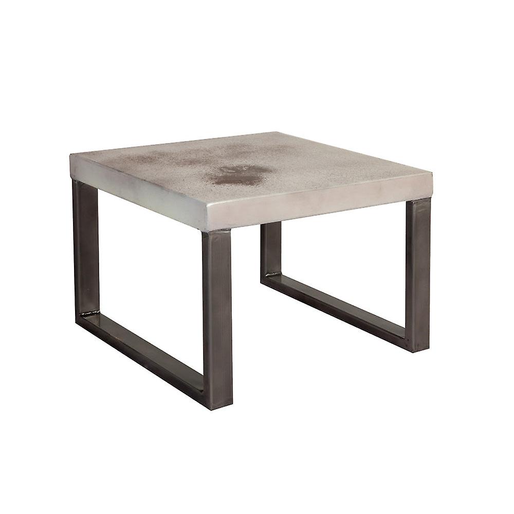 Industrial Design With Distress Finish Coffee Table - White