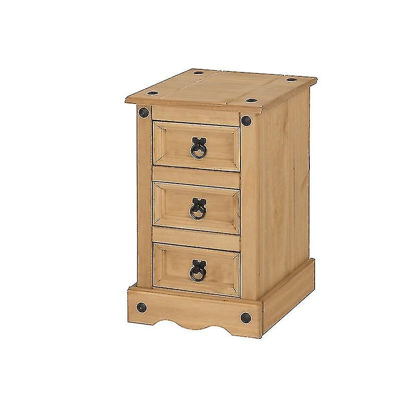 Corona Narrow 3 Drawer Bedside Cabinet