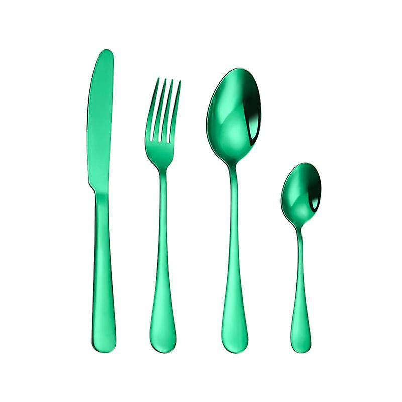 4Pcs/Set Exquisite Cutlery Set Corrosion Resistant Stainless Steel Smooth Edge Safe Use Scoop Fork f