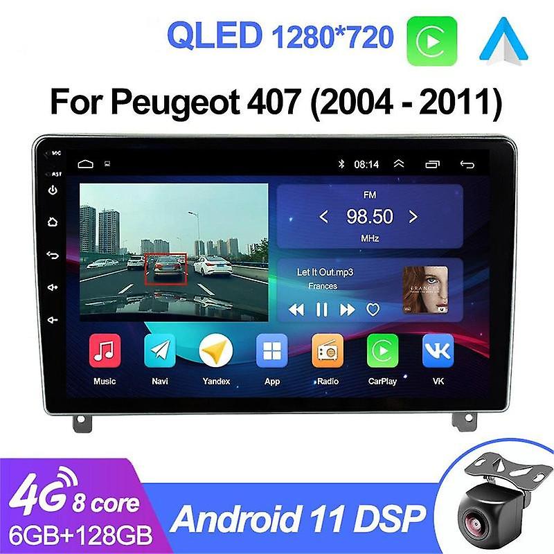 Android 12 Auto Car Radio Video Multimedia Player For Peugeot 407 1 2004- 2011 Carplay Navigation