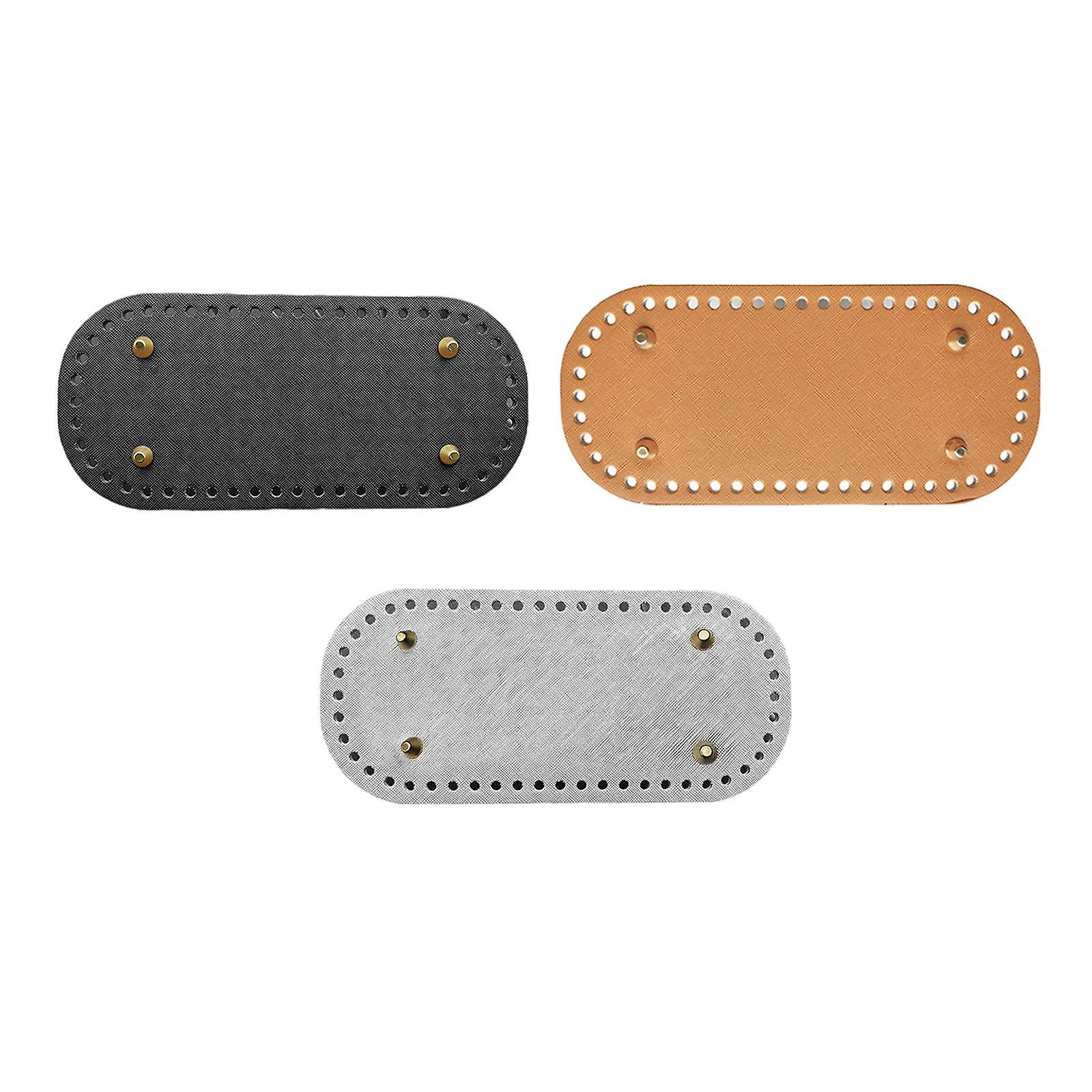 3 Pcs Leather DIY Bags Bottom Mat Pad Insert Base Replacement Purse Making