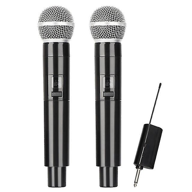 D4 Wireless Rechargeable Microphone Uhf Recording Karaoke With 2 Handheld Mic,for Stage,church,party,school.