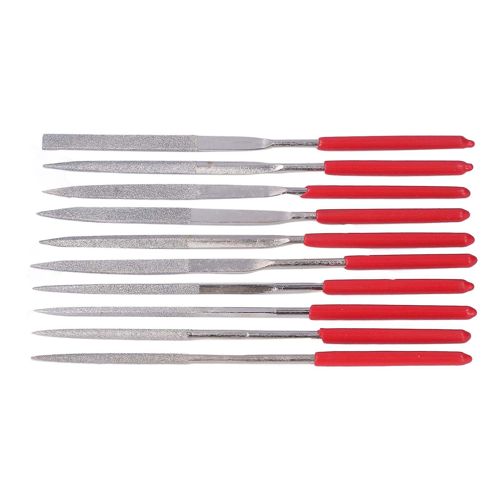 10 Pcs Needle File Set Diamond Model Grinding Trimming Needle File Kit for Material Processing 