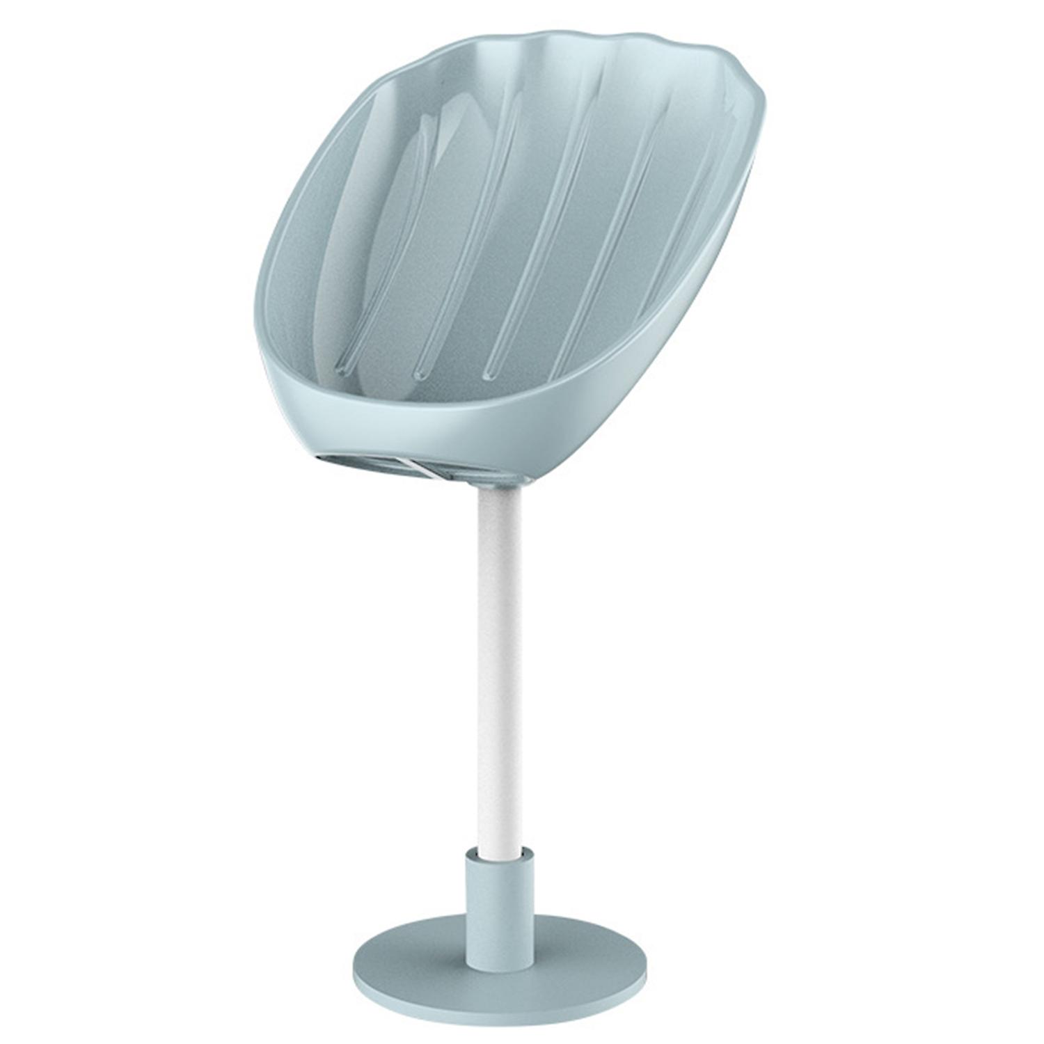 Soap Dish Shell Shaped Wall Mounted Suction Cup Base Rotatable Self Draining Soap Dish Stand for Bat