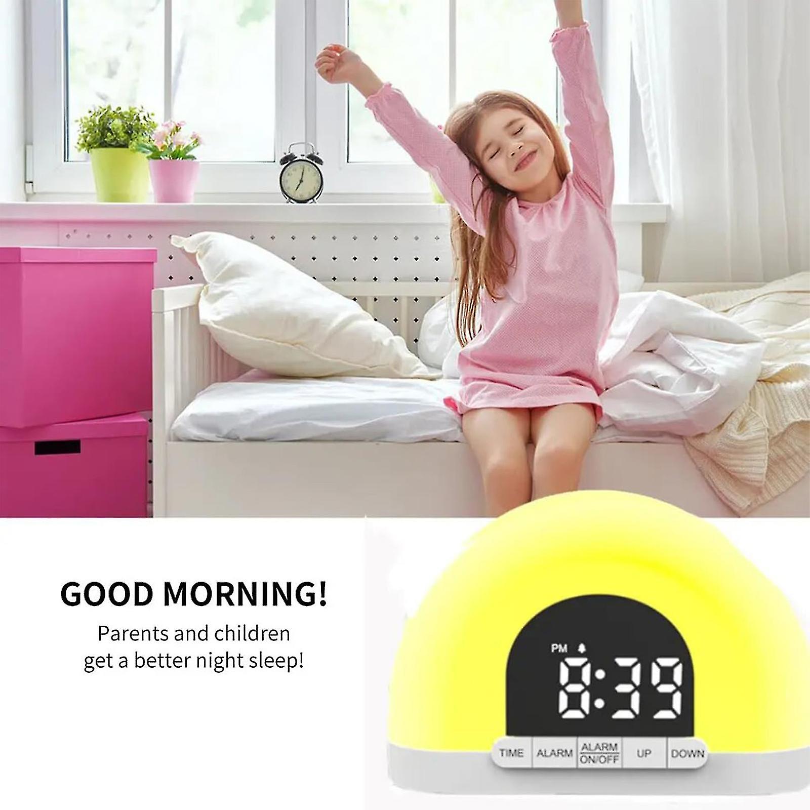 Sunrise Alarm Clocks - Wake-Up Light with Sunrise Simulation, Loud Wake-Up Light with Natural Light, 2-in-1 Toddler Sleep Training Alarm Clock