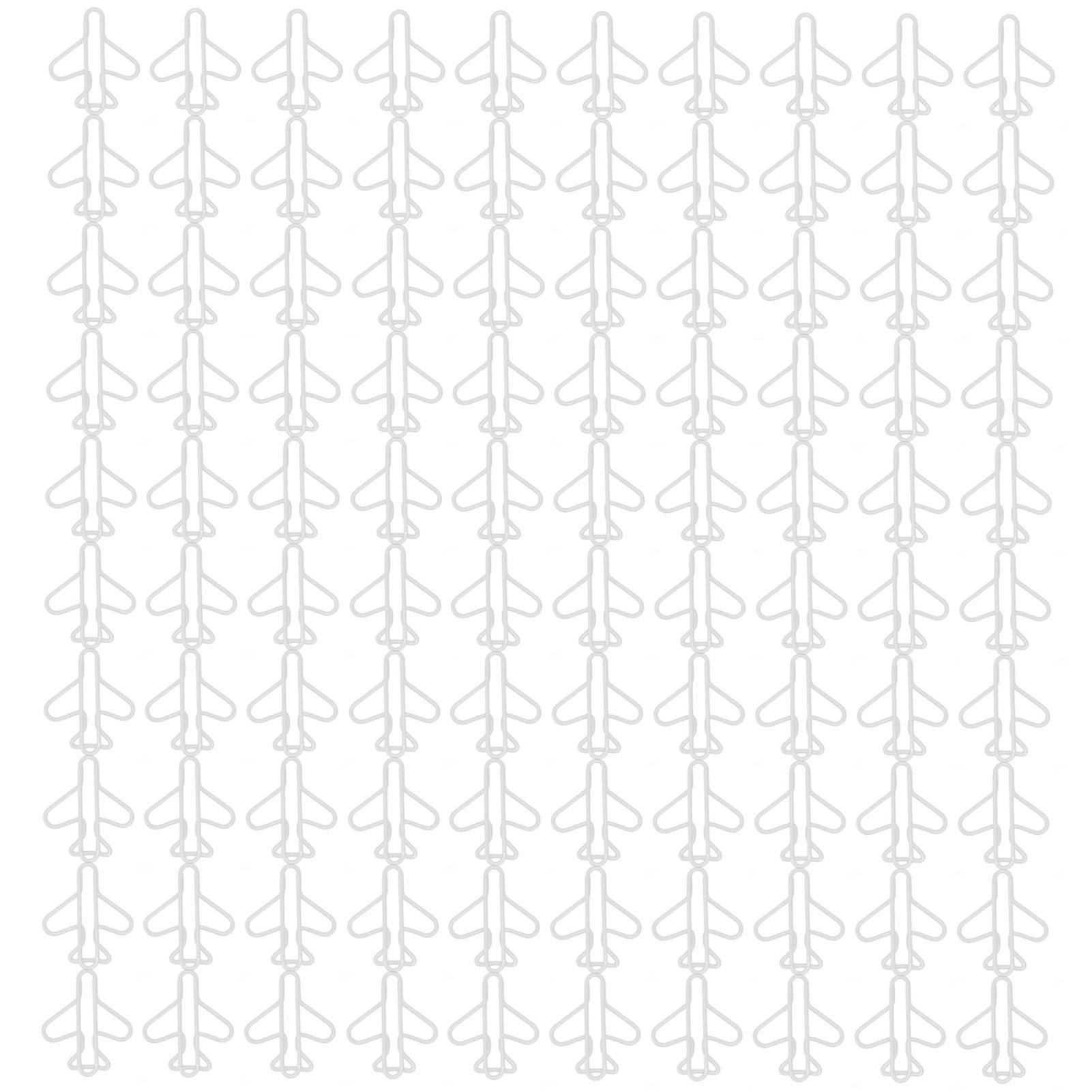 100pcs White Plane Shaped Paper Clips - Light Durable Fancy Clips for Study and Sorting