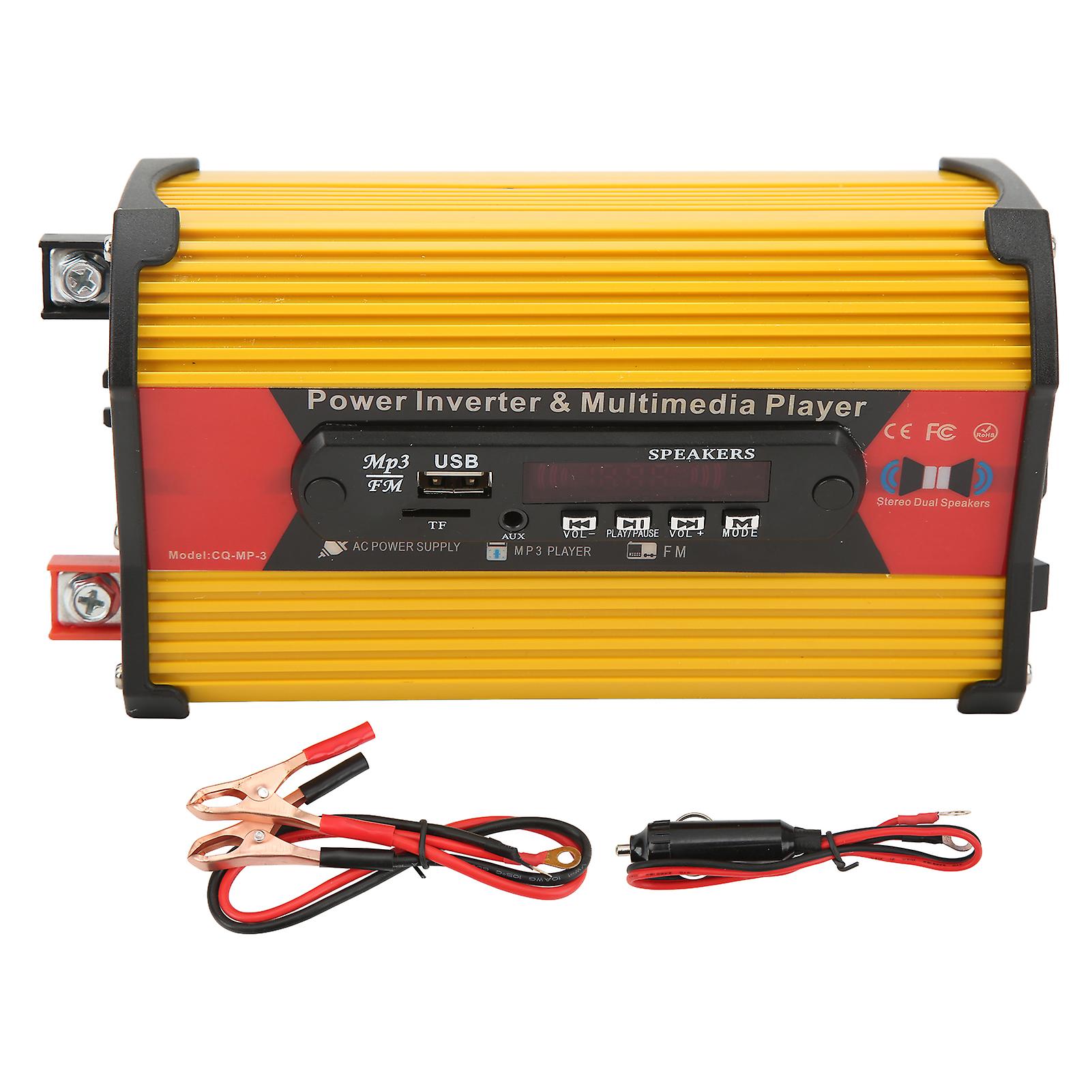 300W Modified Sine Wave Car Inverter Dual USB LED Display Car Power Converter with Multifunctional Player Cigarette Lighter