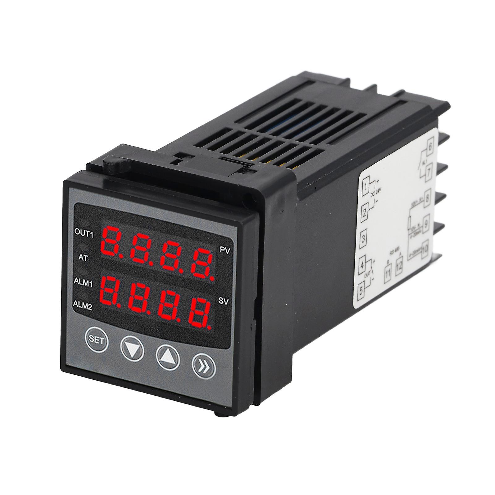 Temperature Controller PID Dual Digital Display Alarm Function Thermostat Temperature Control Device DC 24V