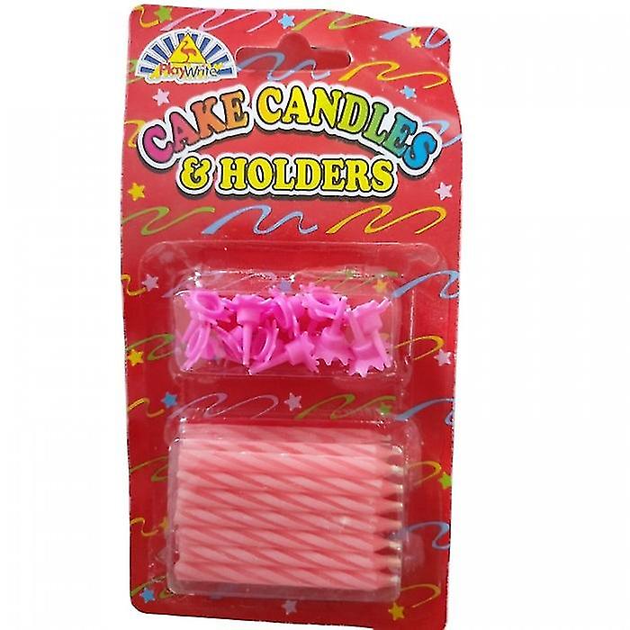 Playwrite Spiral Happy Birthday Candle & Holder (Pack of 10)