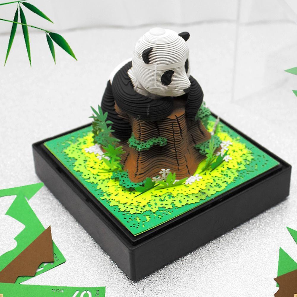 Mini Panda 3D Paper Carving Art Craft Notepad Sticky Notes 2024 Calendar Memo