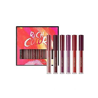 6 stücke/satz Flüssiger Lippenstift Wasserdichte Lang Anhaltende Kosmetik Sexy Lipgloss Lippenfleck Make-up-Kits Lipgloss