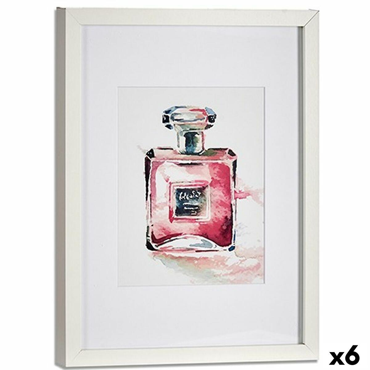 Picture Gift Decor Yellow Blue White Red Glass Particleboard Perfume 33 x 3 x 43 cm (6 pieces)