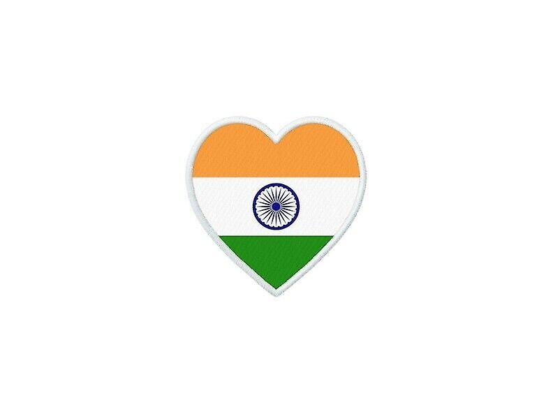 Patch badge ecusson prints thermocollant heart flag IND india