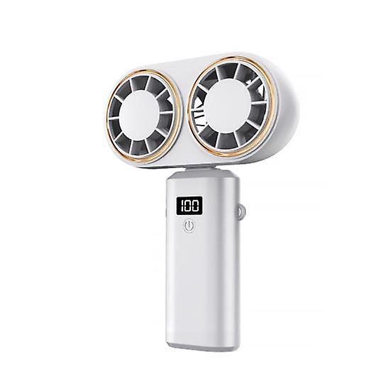 Portable Handheld Fan with Digital Display 90 Degree Foldable Low Noise Battery Operated Rechargeable Turbo Fan 5 Speed Design Personal Small Fan